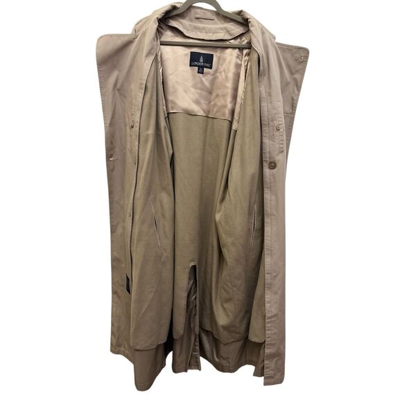 London Fog Tan Long Trench Coat - Picture 3 of 12